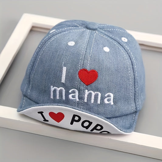 Toddler Denim Baseball Cap Sun Hat with Adjustable Strap