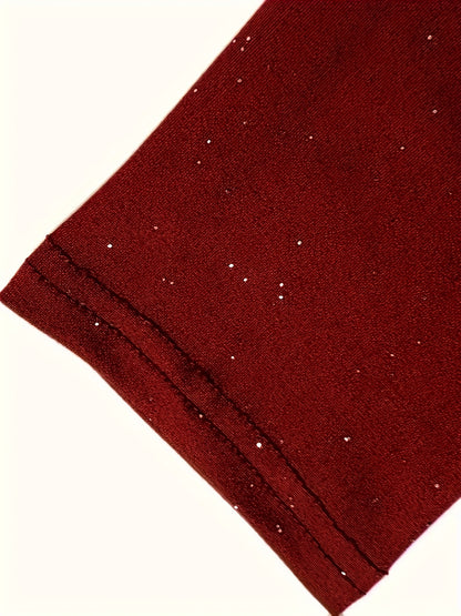 Elegant One-Shoulder Asymmetrical Neckline Long Sleeve Bodycon Dress for Women - Sparkling Sequin Print, Black, Perfect for Parties & Formal Events, Formal Evening Wear | Asymmetrical Neckline Dress | Sequin Embellishments