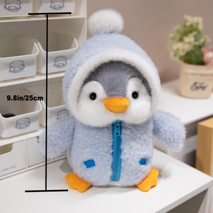 A 9.8-Inch Multicolored Penguin Plush Toy with a Cute Hat, Soft And Perfect As a Christmas Gift for Children