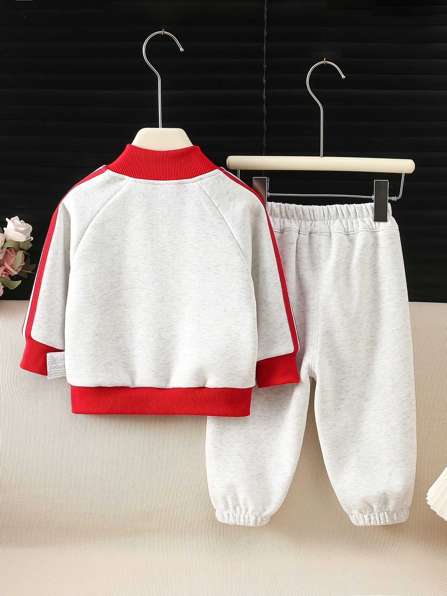 Girls' Spring Jacket and Jogger Set with 3D Cartoon Animals