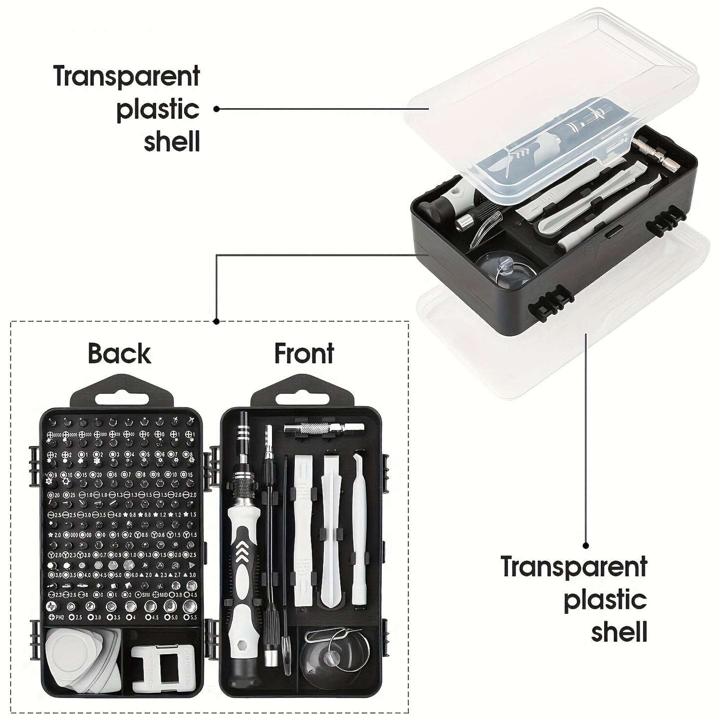115-In-1 Upgraded Screwdriver Set with Strong Magnet, High Hardness, And Multifunctional Disassembly Tools Including Special-Shaped Drill Bits.