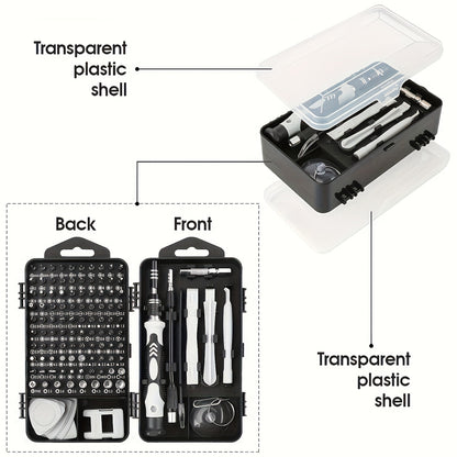 115-In-1 Upgraded Screwdriver Set with Strong Magnet, High Hardness, And Multifunctional Disassembly Tools Including Special-Shaped Drill Bits.