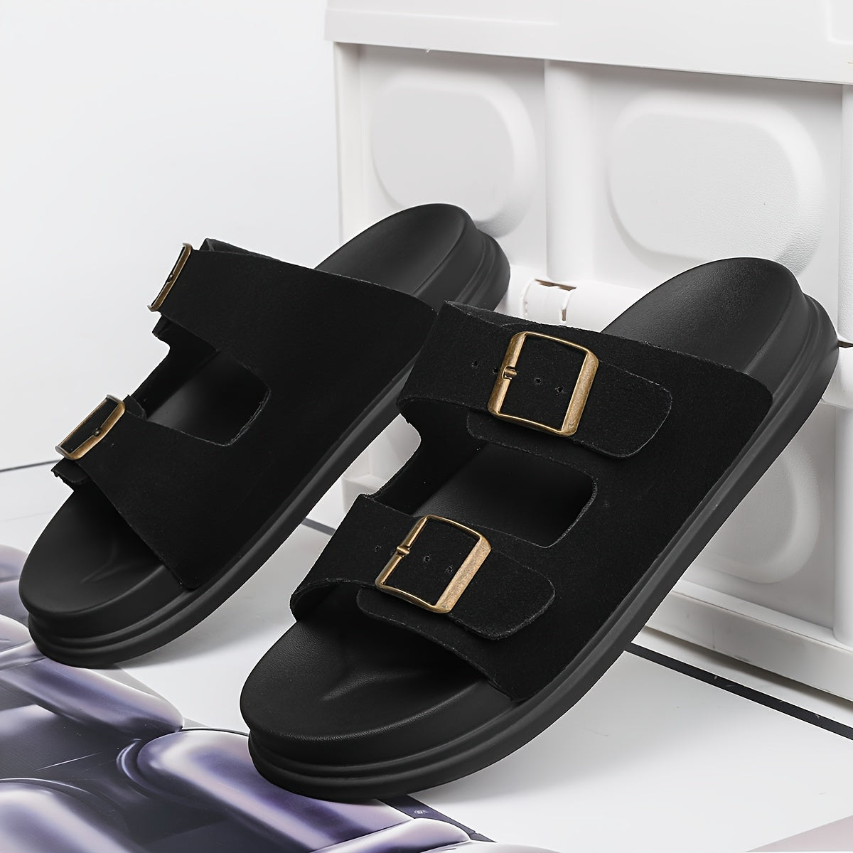 Unisex Casual Slip-On Soft PU Sole Open-Toe Slippers