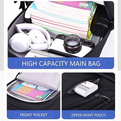 1pc DUO BAO High-Quality Knapsack - Stylish Gray  Black Backpack with 6 Large Compartments, Durable Oxford Fabric, Ideal for School, Travel, and Fitness, Casual Style, Travel Backpack   Stylish Backpack   Durable Backpack