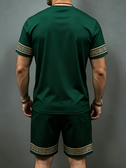 Men's Casual Summer Crew Neck Short Sleeve and Shorts Set