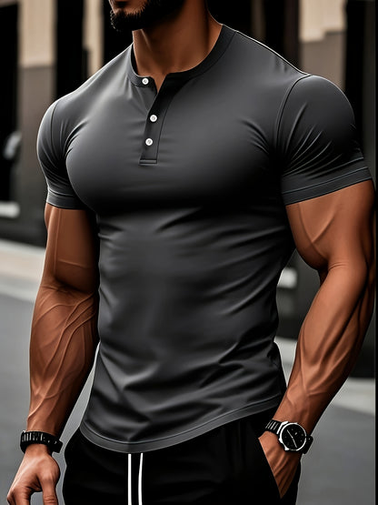Men'S Casual Crew Neck Short Sleeve T-Shirt - Solid Color, Regular Fit, Lightweight  Breathable for Summer, Casual Attire, Casual Summer Wear   Crew Neck Shirt   Comfortable Fit