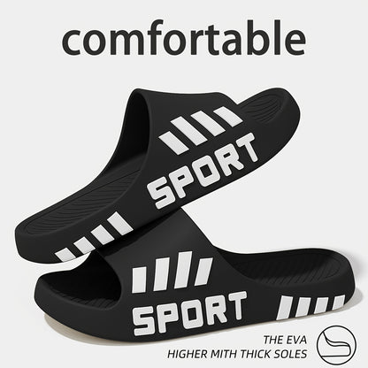 Men's stylish sports flip-flops, indoor non-slip couple slippers, casual and comfortable EVA material slippers, available in large sizes 48-49 - ayq
