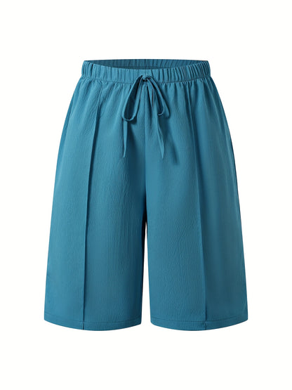 Women's Vacation Shorts Solid Color Polyester Lightweight