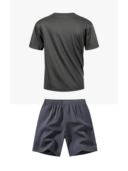 Boys' Quick-Dry Summer Shirt & Shorts Set with Reflective Strips