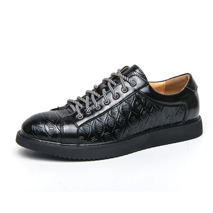 Men's Glossy Embossed PU Sneakers for Casual & Work