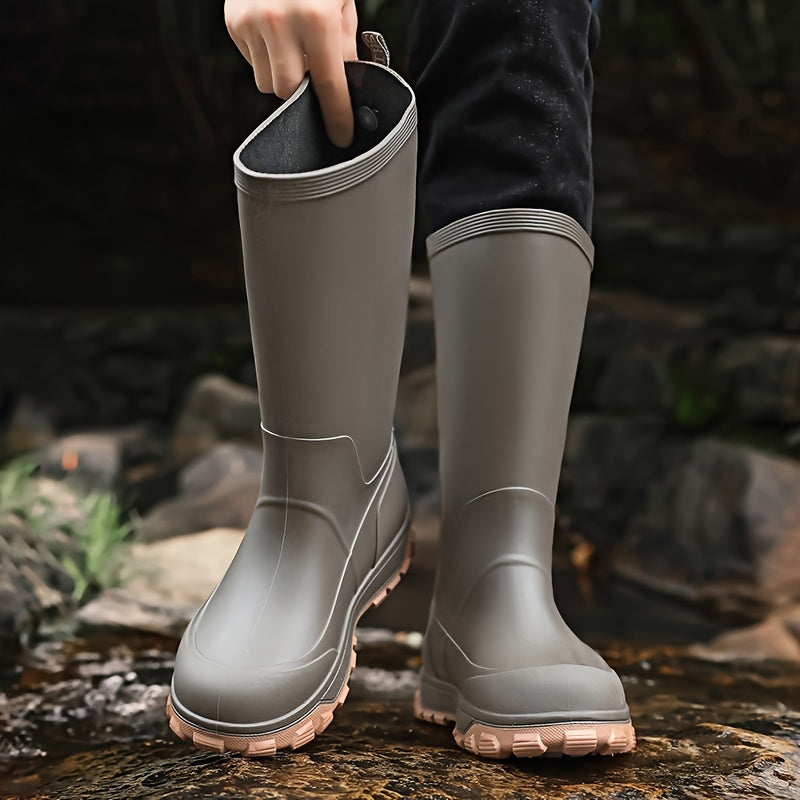 Men's All-Season High-Top Outdoor Waterproof PVC Boots