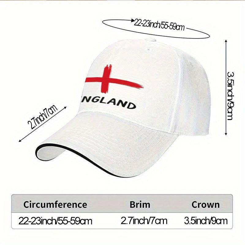 Adjustable England Cross Baseball Cap for Men & Women