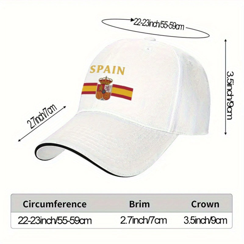 Men's Lightweight Adjustable Spanish Flag Sports Cap