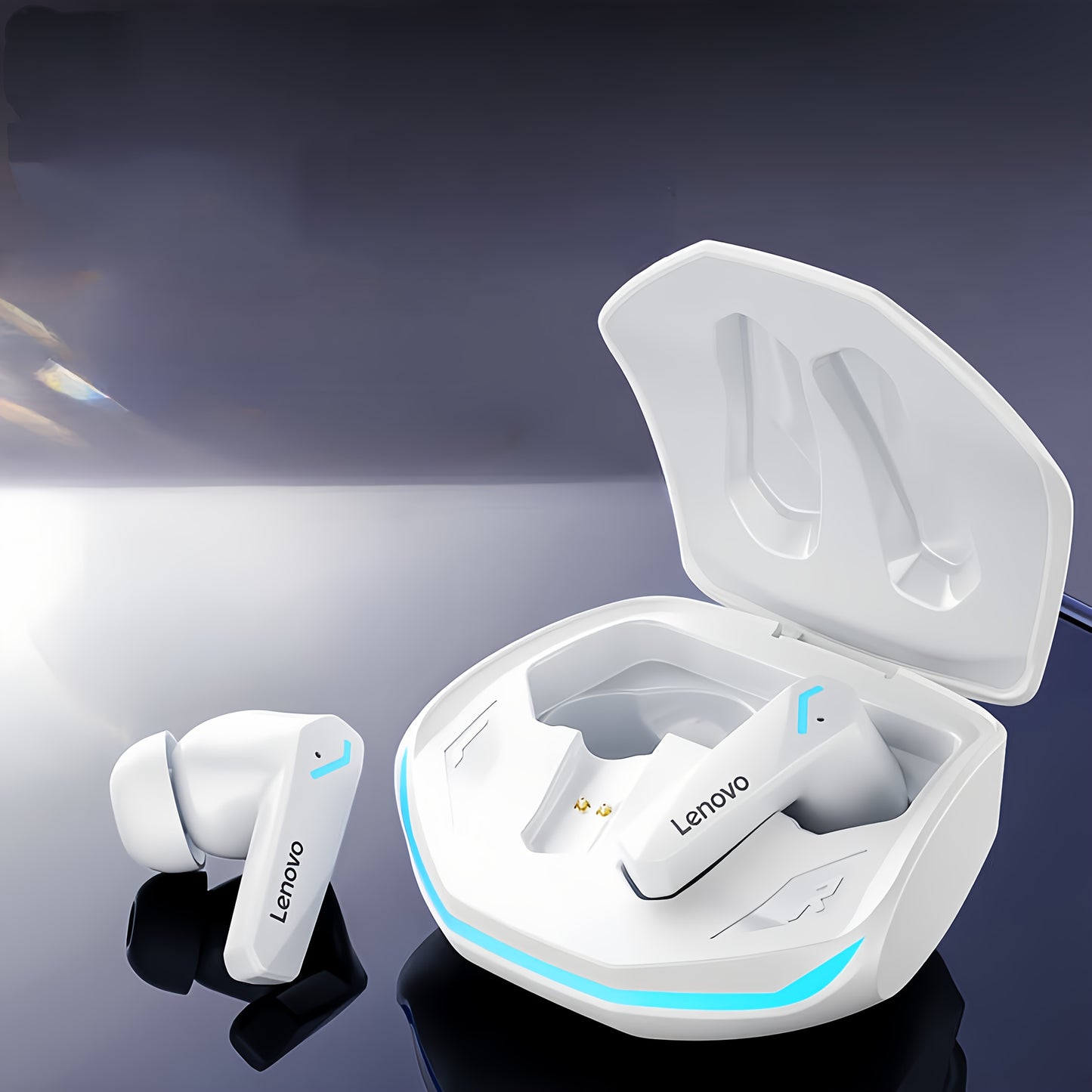 Lenovo GM2 PRO Ergonomic Wireless Earbuds, Immersive Sound Experience, Extended Battery Life, Rechargeable Battery, Coordinated Fast Charging, USB Charging, Type-C Port Charging