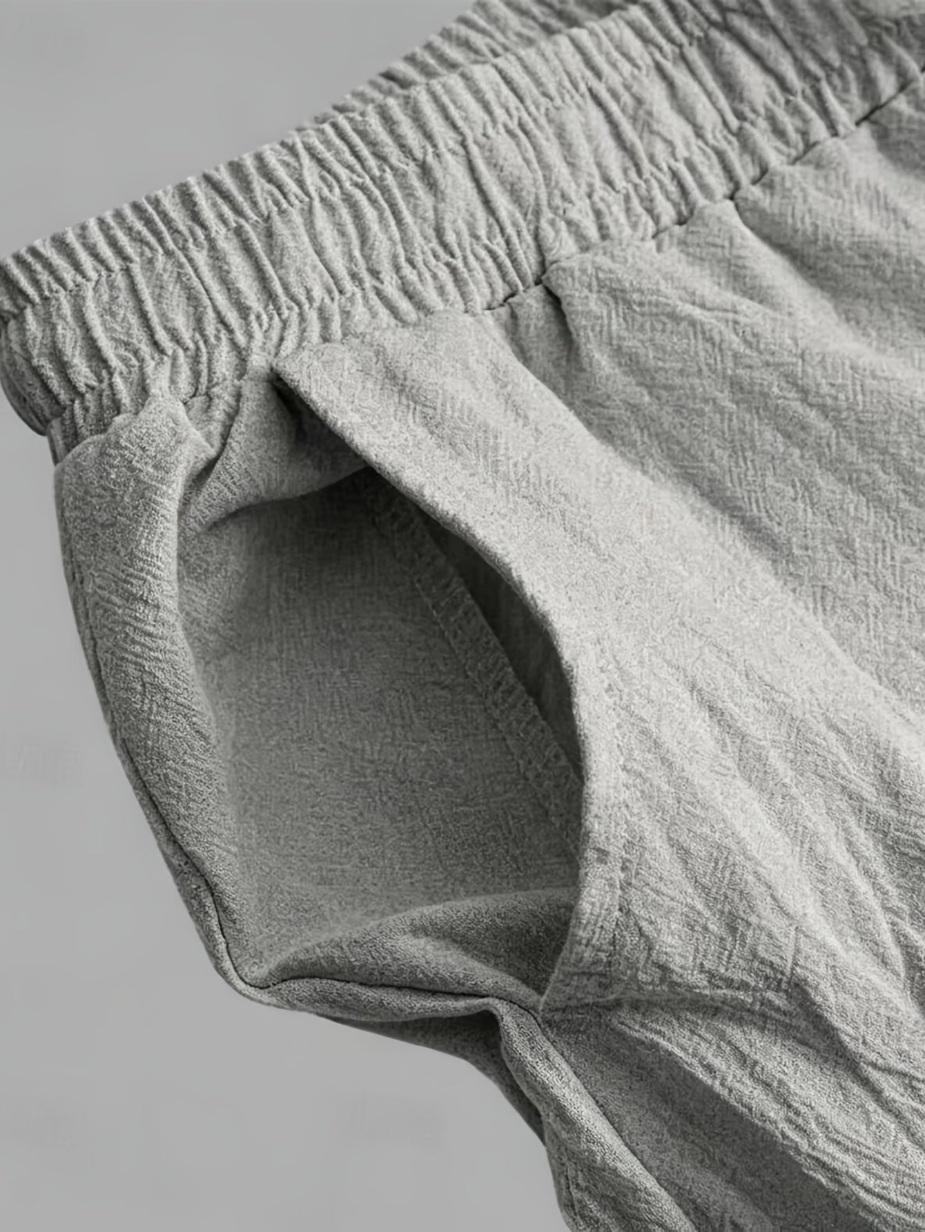 Men's Casual Linen Jogger Pants with Drawstring and Pockets