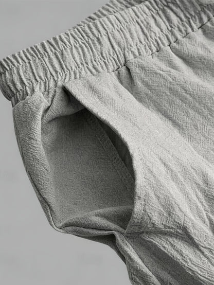 Men's Casual Linen Jogger Pants with Drawstring and Pockets