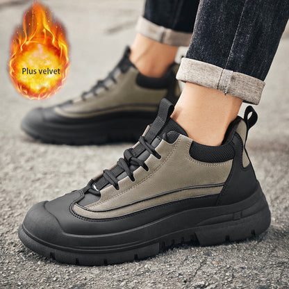 Men's Winter Casual Soft-Soled Lace-Up Shoes, Korean Style
