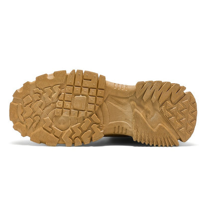 Men's High-Top Work Boots - Durable, Non-Slip, Lace-Up Casual Sneakers for All Seasons