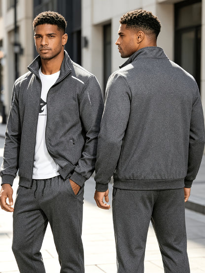 Men's Spring/Fall Stand-Up Collar Sports Cardigan Suit