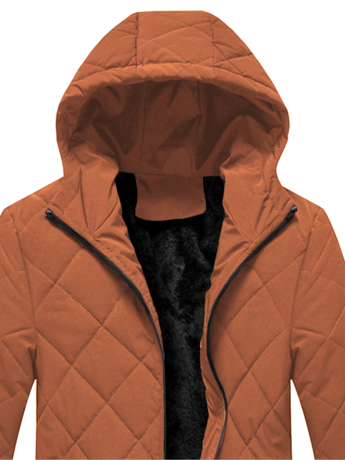 Men's Hooded Fleece-Lined Winter Jacket Casual Coat