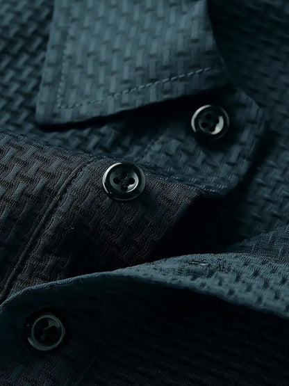 FS1128 Style Men'S Jacquard Polo Shirt with Unique Print Patterns, Casual Short Sleeves, Summer Fashion, Breathable Embossed Top, a Perfect Gift - ayq