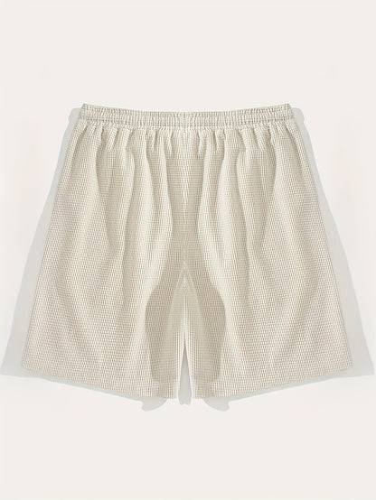 Men's Lightweight Polyester Casual Shorts with Drawstring Waist