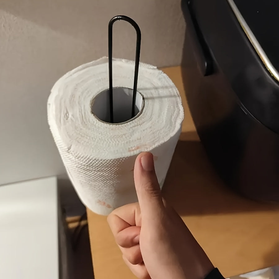 Free Standing Paper Towel Holder, 1pc Countertop Stand - Durable Multi-functional Roll Paper Organizer for Kitchen, Bathroom & Living Room, Kitchen Storage Shelf, Home Storage Supplies!