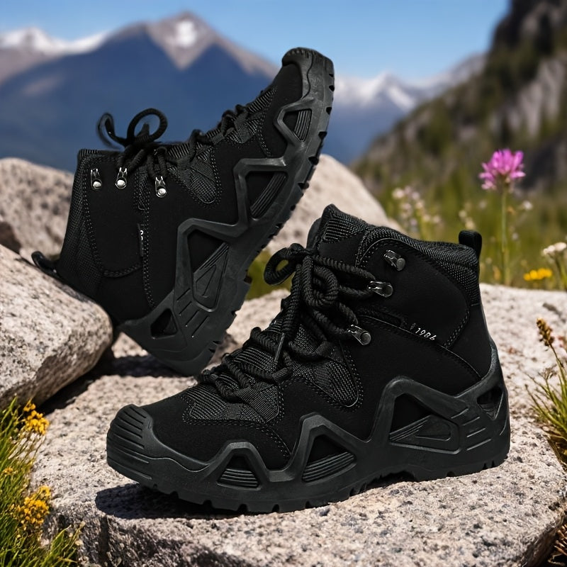 Men's All-Season Short Lace-Up Boots - Durable, Breathable Retro Style