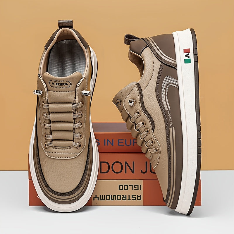 FC06 Men'S Casual Sneakers - Black  White Low-Top Lace-Up Shoes with Italian Flag Design, Faux Cover Upper, Cushioned PVC Sole, Breathable Fabric Lining for All-Season Comfort, Everyday Footwear, Modern Sneakers, Fabric Line