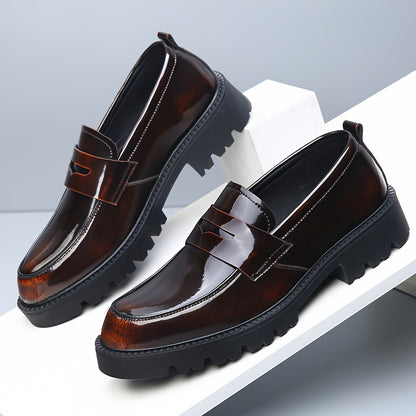 Men's Genuine PU Leather Business Casual Slip-On Shoes