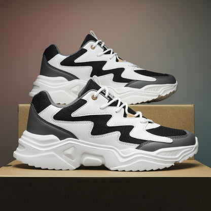 Men's Casual Sports Shoes, Thick-Soled Lace-up Outdoor Leisure Shoes for Men, Available in Multiple Colors