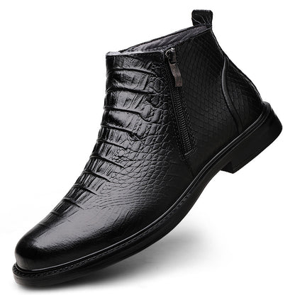 Men's Business High-Top PU Boots for Autumn Winter