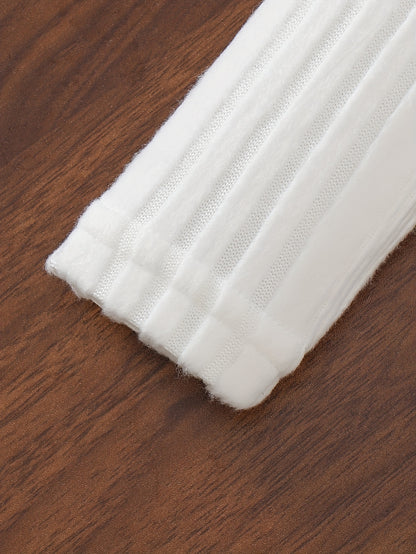 2pcs Baby Winter Outfit Set: Cozy Fluffy Sleeve Smock Dress & A-Line Bow with Collar & Fringe Trim - Soft Warm Clothes for Photoshoots, Christmas (Hand Washable), Perfect for Outdoor