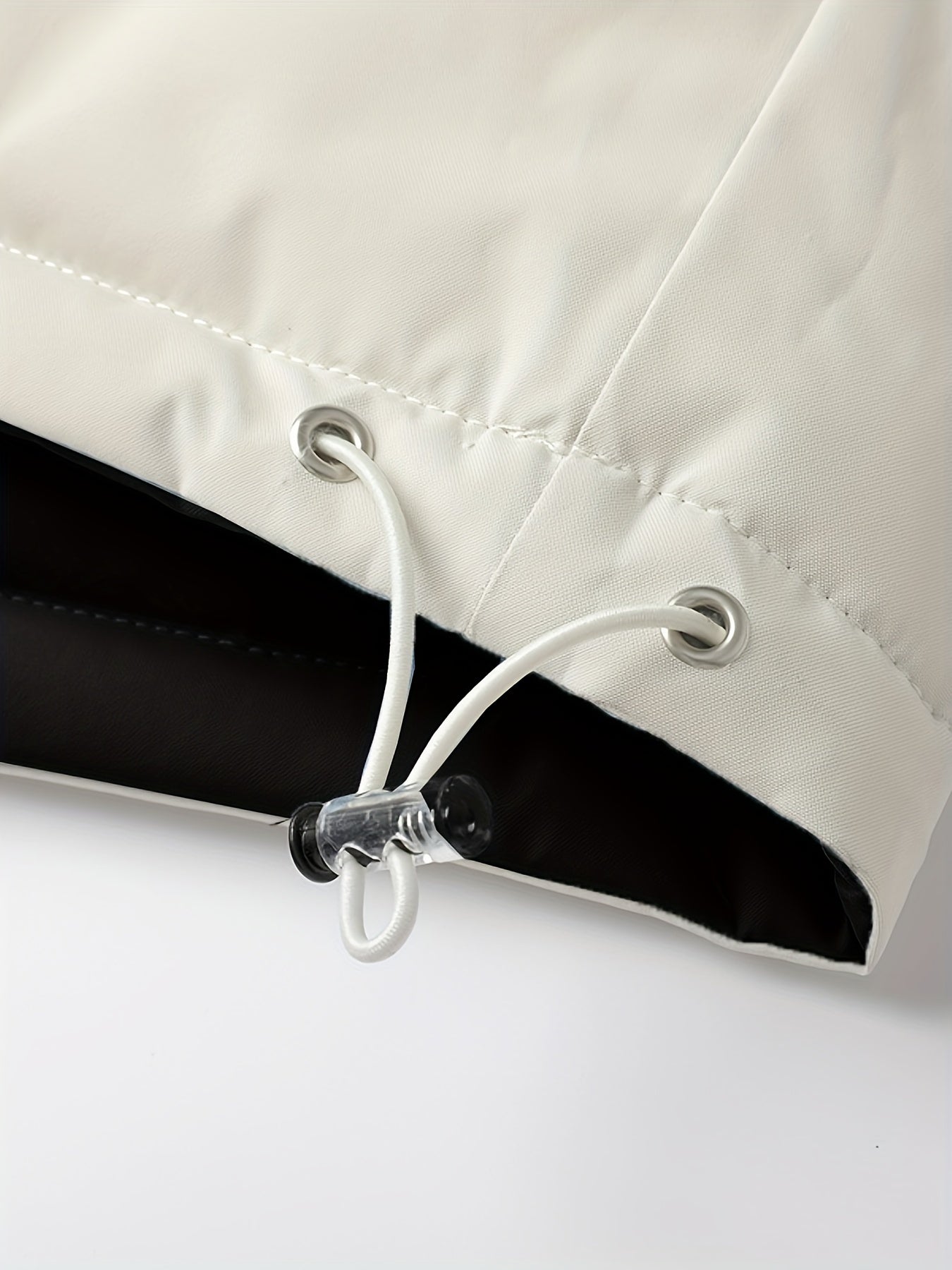 Men'S Double-Sided Winter Jacket - Thickened Stand Collar, Zip-Up Casual Long Sleeve Coat with "MADEASURABLE" & "I CONUT" Branding, Black & White, Regular Fit for Autumn & Winter, Autumn Outerwear, Bold Lettering, Durable Fab