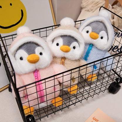 A 9.8-Inch Multicolored Penguin Plush Toy with a Cute Hat, Soft And Perfect As a Christmas Gift for Children