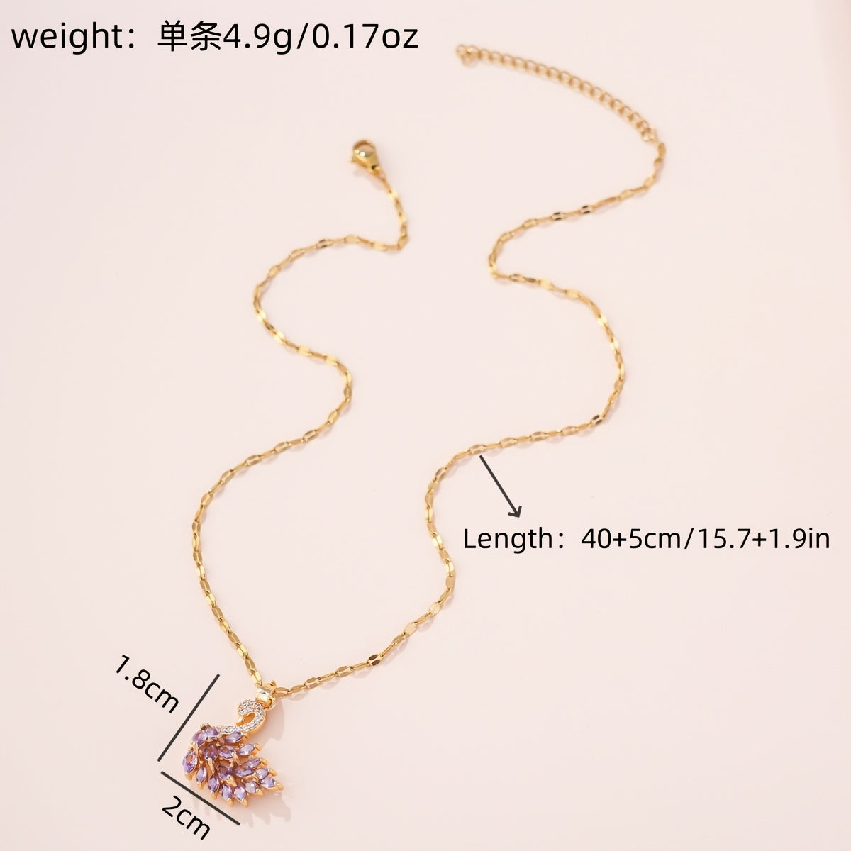 Elegant Swan Pendant Necklace with Cubic Zirconia for Women