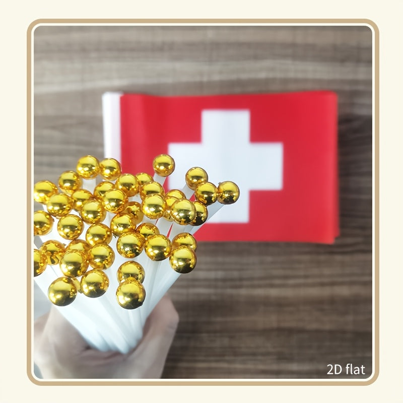 Mini Switzerland Handheld Flag - 2D Polyester Garden & Party Decor