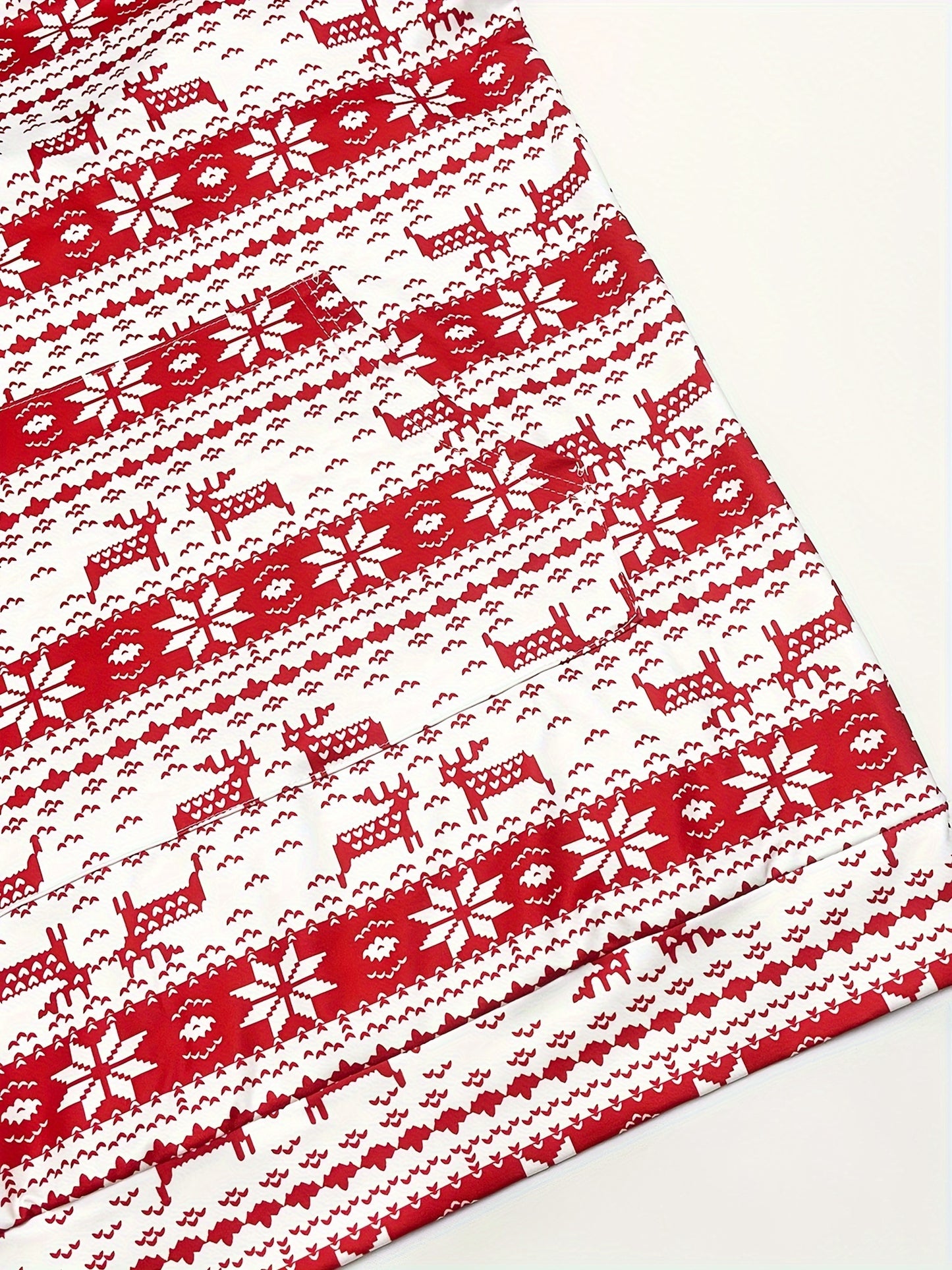 Women'S Christmas Deer & Snowflake Print Hooded Sweater Dress - Long Sleeve Winter Warmth, Red & Holiday Party Outfit with Pompom Sleeves