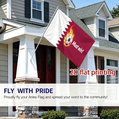 Qatar Football Print Polyester Cheer Banner for Sports & Parties