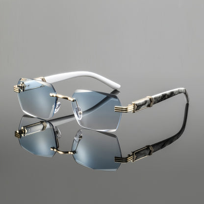 Men's Lightweight Metal Rimless Square Eyeglass Frames