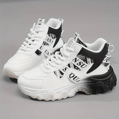 1 Pair Women'S Fashion Sneakers - Lightweight All-Season Running Shoes with Polyurethane Upper, Fabric Inner  Insole, Rubber Sole