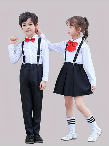 4-Piece Boys & Girls School Uniform Set with Dress & Bow Tie