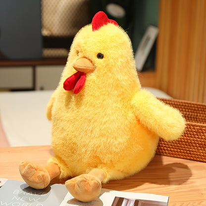 30Cm/11.81In Cute Chicken Plush Toy Soft Stuffed Animal Realistic Rooster Doll Comfortable Home Decor Plush Gift for Birthdays And Christmas