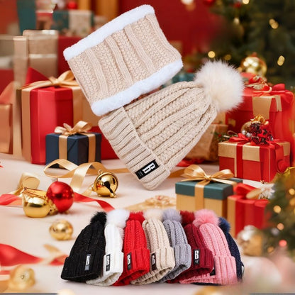 2pcs Winter Essentials Set - Thick Plush Pom Bucket Hat & Fleece-Lined Scarf | Windproof, Warm Beanie for Men & Women | Hand Wash Only, Winter Clothes, Cold Weather Gear, Cozy Headwear, Soft Texture, Stylish Headgear, Outdoor