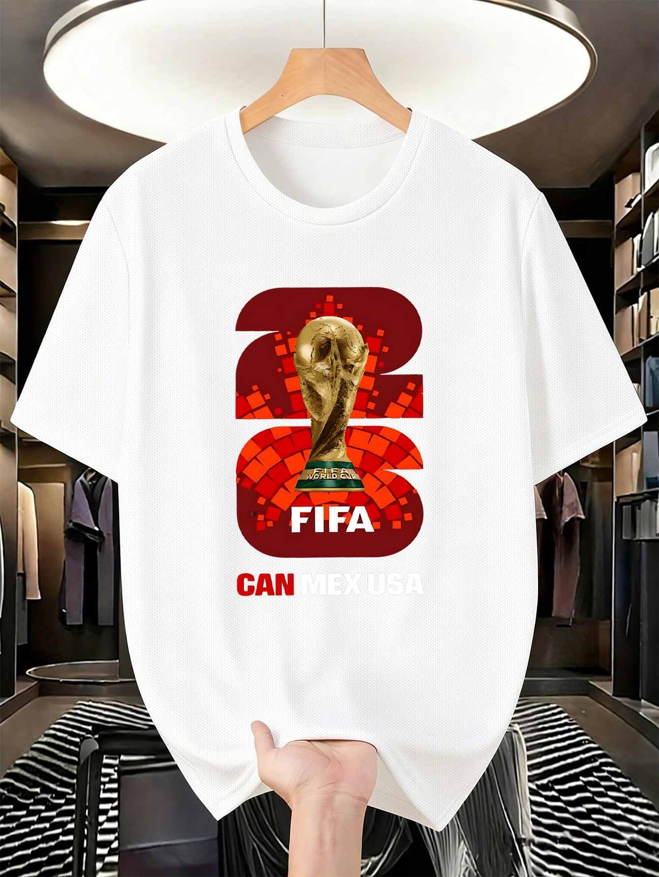 Men's FIFA World Cup Trophy Soccer T-Shirt, Crew Neck