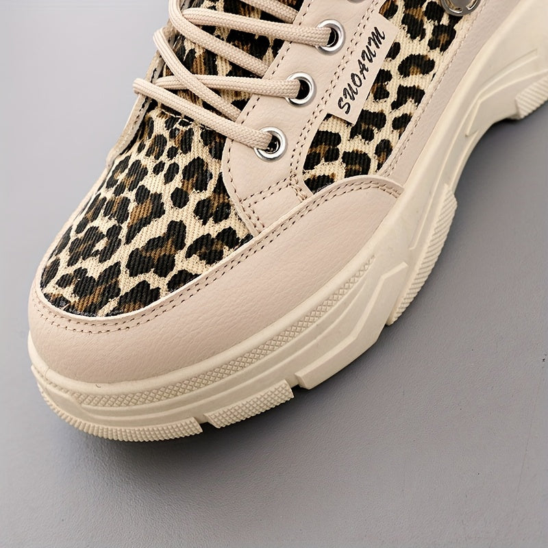 Women'S Stylish Leopard Print Sneakers - Casual, Versatile Walking Shoes for Outdoor and Fitness Activities, Lightweight and Comfortable, All-Season Use, Casual Walking Shoes   Leopard Print Sneakers   Comfortable Walking Sho