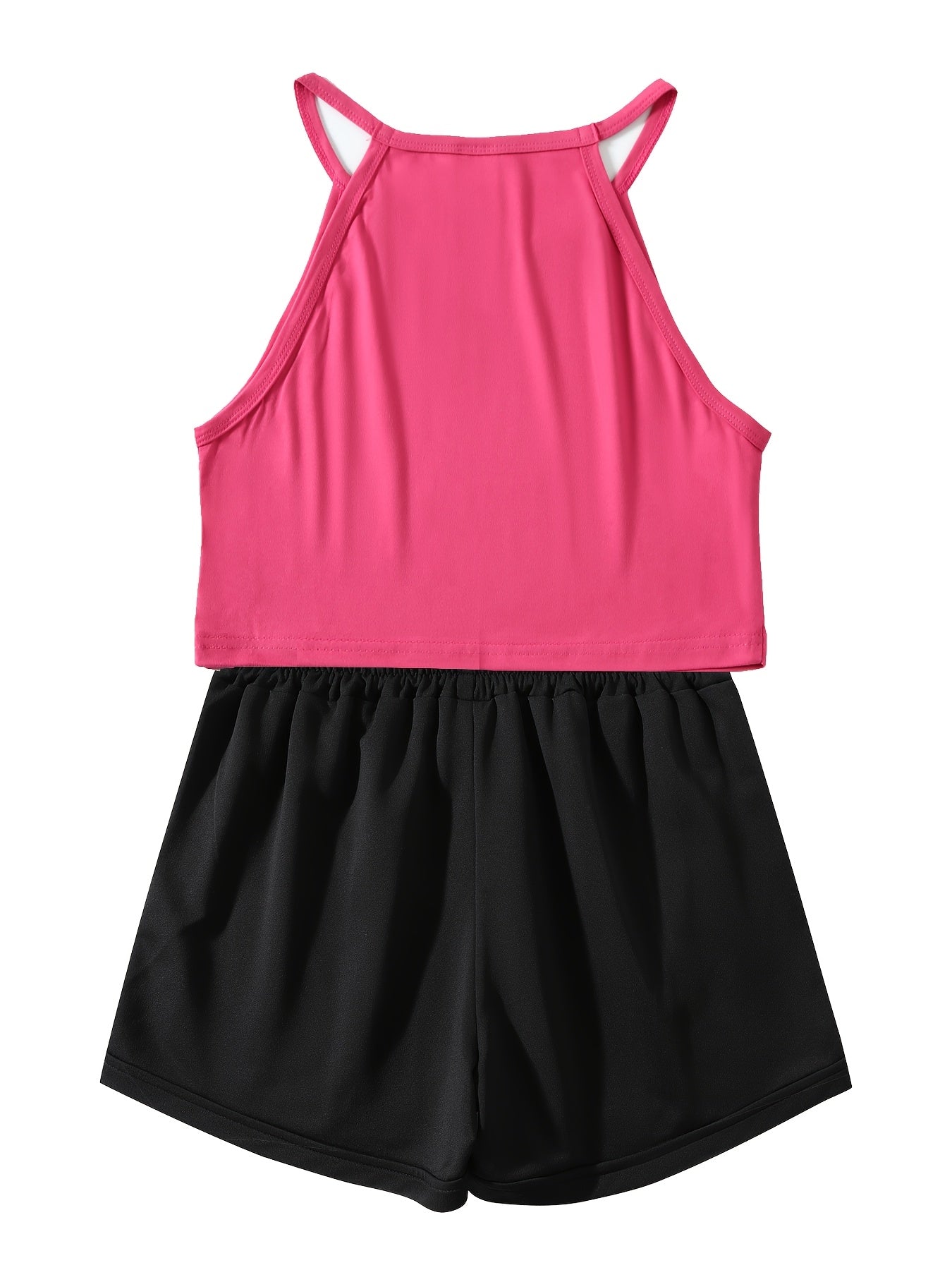 Women's Black Sleeveless Tank Top & Shorts Casual Set