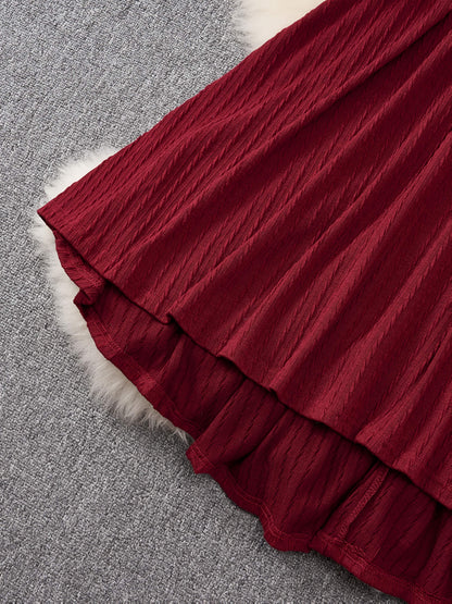 Plus Size - Plus Size, Women'S Elegant Formal Party Dress - Long Sleeve V-Neck with Adjustable Waist Belt, Flared Skirt - Elegant Evening Gown for Christmas, Galas, Weddings - Plus Size Friendly - Black Formal Attire, Formal