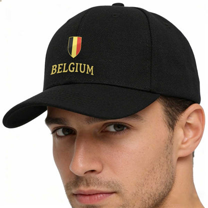 Belgium Flag Baseball Cap Adjustable Fashion Dome Hat