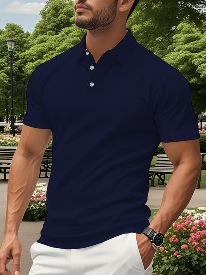 Men's Lightweight Breathable Shirt - Quick-Dry Polyester Button-Up Collar Formal & Casual Business-casual Office Wedding Party Attire - Easy-Care Everyday & Special Occasion Shirt, Easycare Fabric